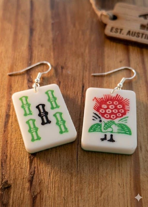 Gamenight Mahjong Tile Earrings