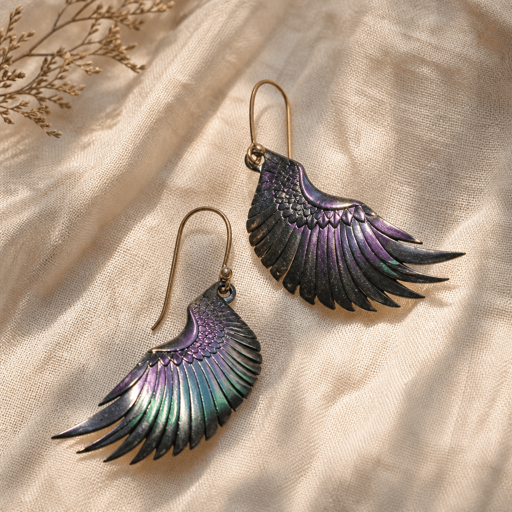 Grackle Wing Earrings